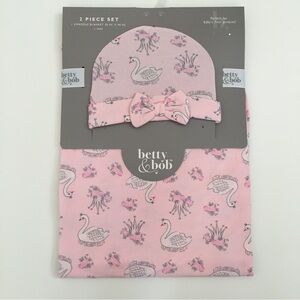 NEW Newborn Baby Blanket & Headband Hat Pink 0-3M | Betty & Bob